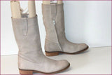HIP Mi Bottes Cuir Gris Très Clair Doublées Cuir T 40