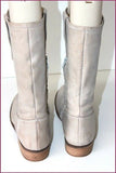 HIP Mi Bottes Cuir Gris Très Clair Doublées Cuir T 40
