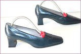 MINELLI Escarpins Vintage Tout  Cuir Bleu Nuit T 36 TBE
