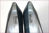 MINELLI Escarpins Vintage Tout  Cuir Bleu Nuit T 36 TBE