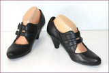 ERAM Escarpins à Sangles Cuir Noir Bouts Ronds T 39 TTBE