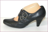 ERAM Escarpins à Sangles Cuir Noir Bouts Ronds T 39 TTBE