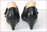 ERAM Escarpins à Sangles Cuir Noir Bouts Ronds T 39 TTBE