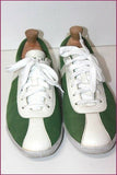CALVIN KLEIN Jeans Baskets Quinten Cuir Vert et Blanc T 10.5 US / T 44 TBE