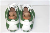 CALVIN KLEIN Jeans Baskets Quinten Cuir Vert et Blanc T 10.5 US / T 44 TBE