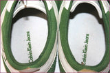 CALVIN KLEIN Jeans Baskets Quinten Cuir Vert et Blanc T 10.5 US / T 44 TBE