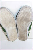 CALVIN KLEIN Jeans Baskets Quinten Cuir Vert et Blanc T 10.5 US / T 44 TBE