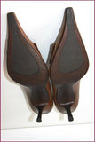 PURA LOPEZ Escarpins Très Pointus Tout Cuir Marron T 41 C TBE