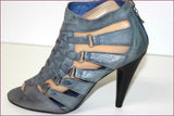 MINELLI Escarpins Lanières Cuir Bleu Jean Talons Hauts T 39 TBE