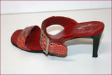 VIA VENISE Escarpins Sandales Tout Cuir Rouge T 36 TBE