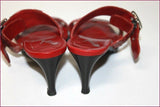 VIA VENISE Escarpins Sandales Tout Cuir Rouge T 36 TBE