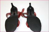 VIA VENISE Escarpins Sandales Tout Cuir Rouge T 36 TBE