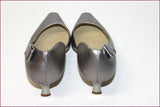 LINEA RAFFAELLI Escarpins Semi  Pointus Tout Cuir Gris Argenté T 38.5 BE