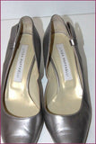 LINEA RAFFAELLI Escarpins Semi  Pointus Tout Cuir Gris Argenté T 38.5 BE
