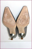 LINEA RAFFAELLI Escarpins Semi  Pointus Tout Cuir Gris Argenté T 38.5 BE