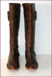 REQINS Bottes Cuir Fripé Marron Doublées Cuir T 40 BE