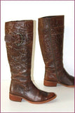 REQINS Bottes Cuir Fripé Marron Doublées Cuir T 40 BE