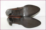 UST Bottines Boots Cuir Plissé Marron Foncé Doublées Cuir T 36.5 TBE