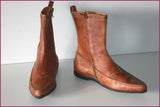 FAIRMOUNT Bottines Pointues Cuir Marron Clair Doublées Cuir T 7.5 UK / 41 FR BE