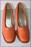 MYMA Escarpins Tout Cuir Orange Doublés Cuir T 35 TBE