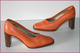 MYMA Escarpins Tout Cuir Orange Doublés Cuir T 35 TBE