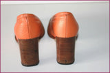 MYMA Escarpins Tout Cuir Orange Doublés Cuir T 35 TBE