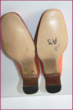 MYMA Escarpins Tout Cuir Orange Doublés Cuir T 35 TBE