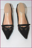 MARTINI OSVALDO Escarpins Pointus Tout Cuir Ajouré Noir T 38.5 TBE