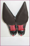 MARTINI OSVALDO Escarpins Pointus Tout Cuir Ajouré Noir T 38.5 TBE