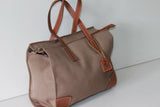 LE TANNEUR Petit Sac Shopping Toile Marron TBE
