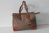 LE TANNEUR Petit Sac Shopping Toile Marron TBE
