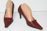 ELIZABETH STUART Escarpins Pointus Tout Cuir Rouge Très Foncé T 38 TTBE