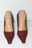 ELIZABETH STUART Escarpins Pointus Tout Cuir Rouge Très Foncé T 38 TTBE