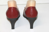 ELIZABETH STUART Escarpins Pointus Tout Cuir Rouge Très Foncé T 38 TTBE