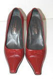 ELIZABETH STUART Escarpins Pointus Tout Cuir Rouge Très Foncé T 38 TTBE
