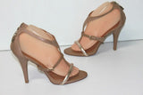 MARCO Sandales Tout Cuir Beige Lanières Fines Talons Hauts T 39 TBE