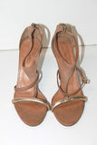 MARCO Sandales Tout Cuir Beige Lanières Fines Talons Hauts T 39 TBE
