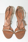 MARCO Sandales Tout Cuir Beige Lanières Fines Talons Hauts T 39 TBE