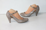 SAM & LIBBY Escarpins Simili Cuir Taupe Motifs Craquelés  T 9.2 / 42 FR   BE