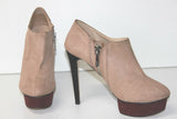 ZARA Basic Escarpins Boots Simili Daim Beige Talons Aiguilles Hauts T 39 TBE