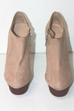 ZARA Basic Escarpins Boots Simili Daim Beige Talons Aiguilles Hauts T 39 TBE