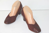 ISABELLE Escarpins Vintage Bimatières Cuir et Daim Bordeaux T 5A / 38 TBE