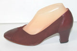 ISABELLE Escarpins Vintage Bimatières Cuir et Daim Bordeaux T 5A / 38 TBE