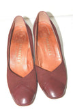 ISABELLE Escarpins Vintage Bimatières Cuir et Daim Bordeaux T 5A / 38 TBE