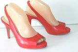 SAN MARINA Escarpins Sandales  Cuir Rouge Doublés Cuir T 40 TBE