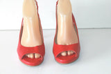 SAN MARINA Escarpins Sandales  Cuir Rouge Doublés Cuir T 40 TBE