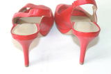 SAN MARINA Escarpins Sandales  Cuir Rouge Doublés Cuir T 40 TBE