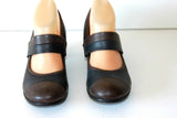 KICKERS Escarpins à Sangles Elastiquées Cuir Bicolore T 38 TTBE
