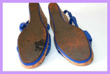 SAN MARINA Sandales Compensées Bleu Jean Talons liège T 40 TBE