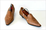 ROSA LIPTY Mocassins Pointus Cuir Marron Clair T 39 TBE